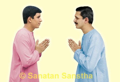 Doing Namaskar to each other
