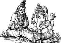 Maharashi Ved Vyas and Ganesh