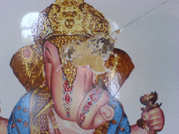 Tiles with Lord Ganesh image destroyed (photo1)