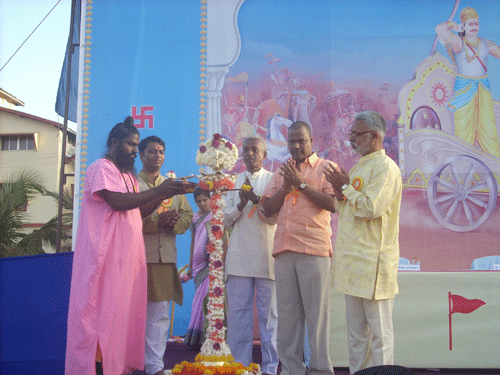 Inauguration of Dharmajagruti Sabha by lighting deep