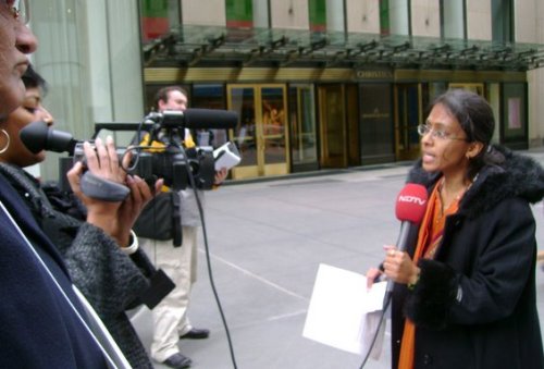 HJS' US spokesperson Mrs. Bhavna Shinde speaking to Media in US