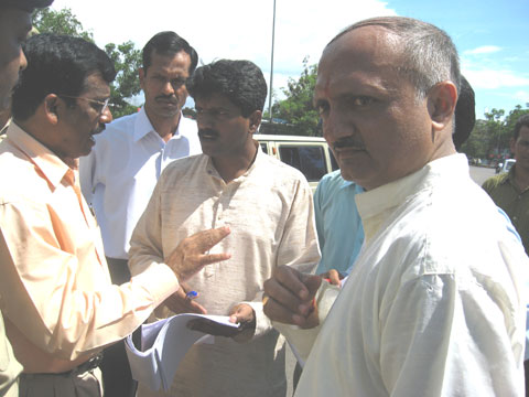 Deputy District collector Shri. Shetye (1 st from left) assuring to give representation to CM and De