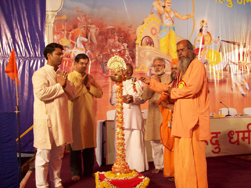 Inauguration of Dharmajagruti Sabha by lighting samai