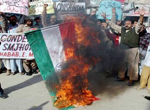 Indian National Flag burn by anti-Indians - 4