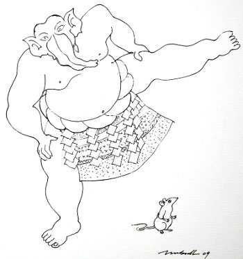 Denigratory picture of Lord Ganesh drawn by Dr. Kerkar