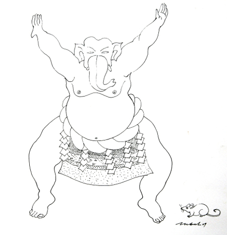 Denigratory picture of Lord Ganesh drawn by Dr. Kerkar - 4