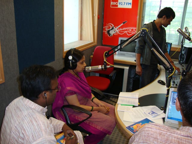 Mrs. Soumya of HJS in Radio Program