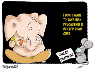 Cartoon of Sree Ganesh published in Matrubhumi.org