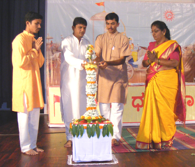 Inuaguration of Dharmajagruti Sabha by lighting Samai