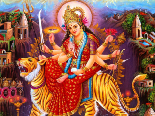 Sattvik Picture of Goddess Durga as per Hindu Scriptures