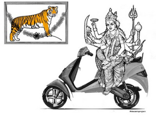 Denigratory picture of Goddess Durga by a blogger