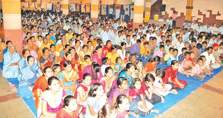 Devout Hindus present for the Hindu Unification Meet