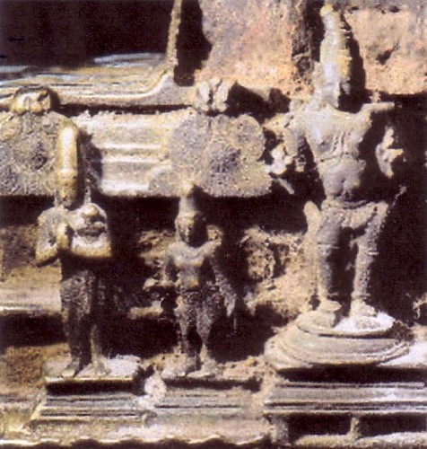  The statue of Krishnadeva Raya on the extreme left
