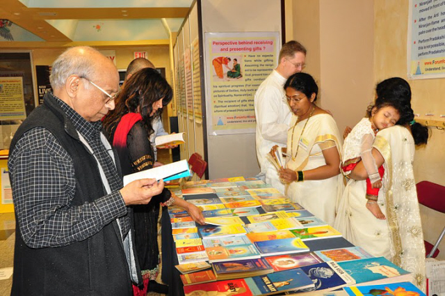 Attendess at the exhibition of Spiritual books