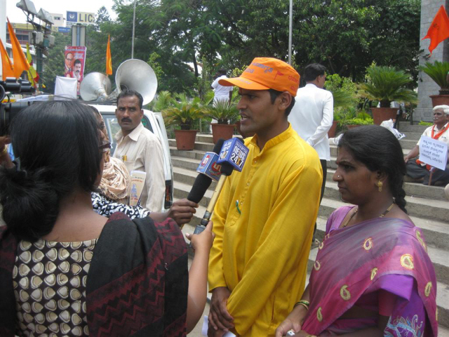 Mr. Chandra Moger, HJS being interviewed by TV reporters