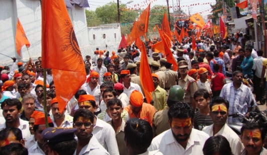 Huge crowd of Hindus present for the Ramnavami procession