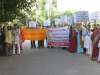HJS agitate against distortion of Indian Map by 'Google'