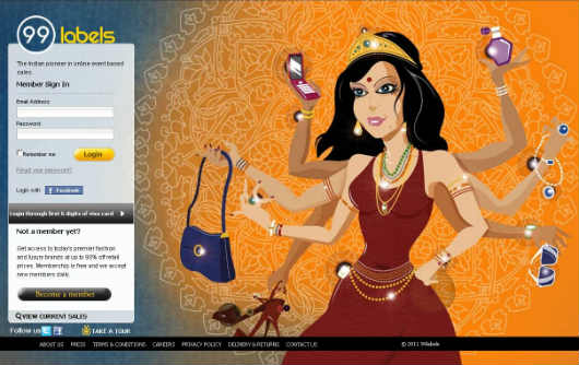 Denigrating picture of Goddess Durga on the website of 99labels.com