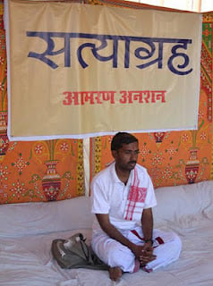 Mr. Navalkishore Sharma, the former propagator of RSS and a social activist on hunger strike