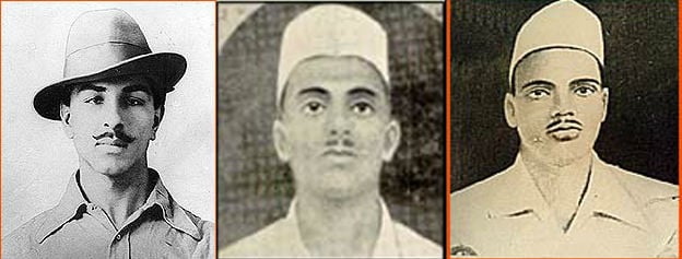 From Left : Bhagat Singh, Sukhdev and Rajguru