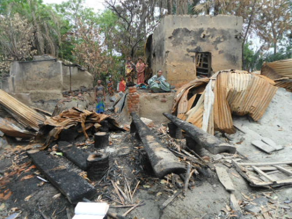 Hindu family stands over devastation of their home destroyed by Muslims during Satkhira pogrom