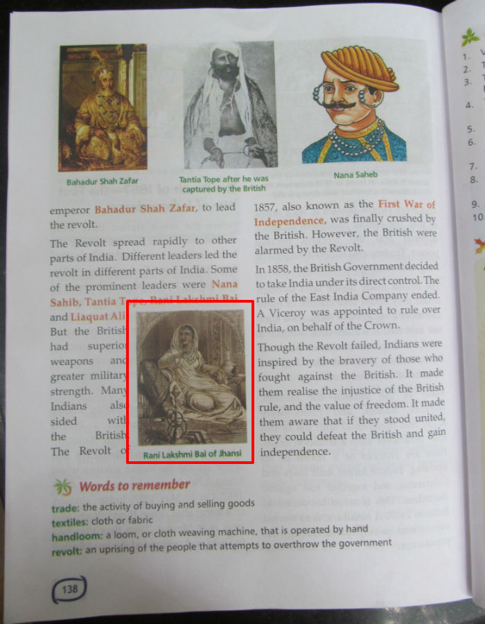 Insult of Jhansi Rani Lakshmibai in CBSE textbook