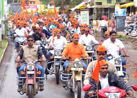Devout Hindus participating in the rally