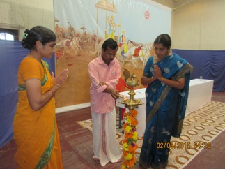 Shri. V. R. Madhusoodanan lighting the lamp