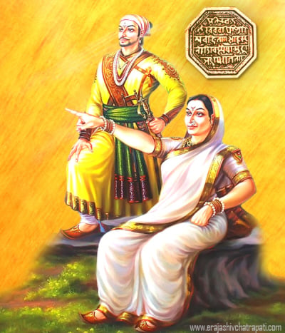 Rajmata Jijabai with Chhatrapati Shivaji Maharaj