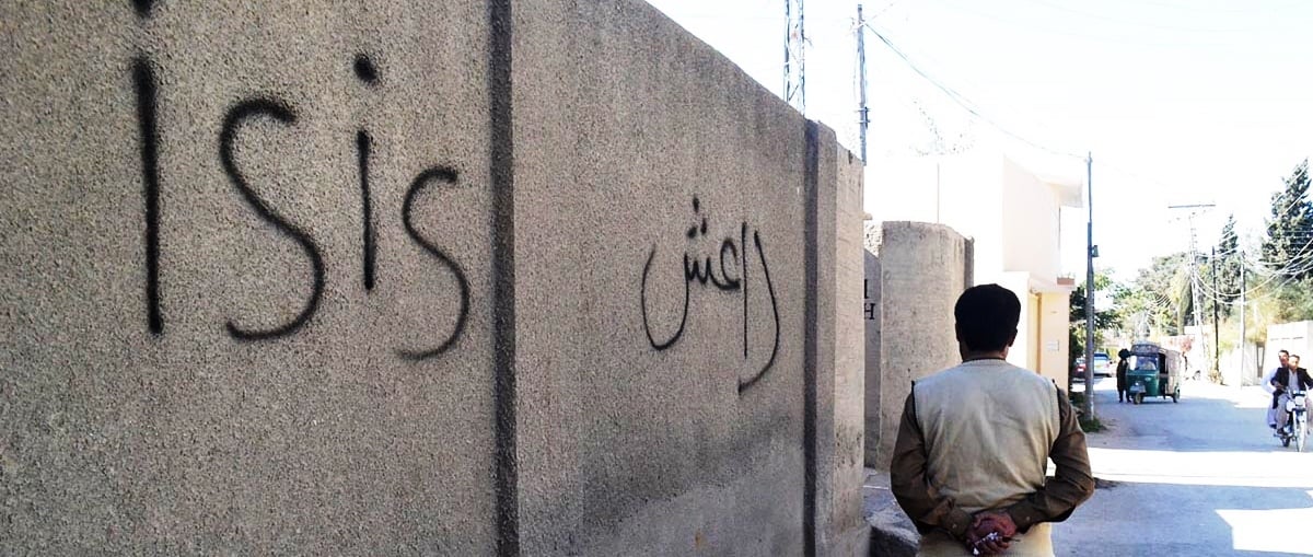 Walk chalking in favour of ISIS has appeared in different parts of Pakistan