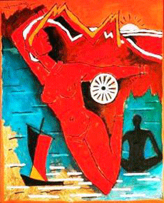 Naked Bharatmata - painted by anti-hindu M. F. Hussain