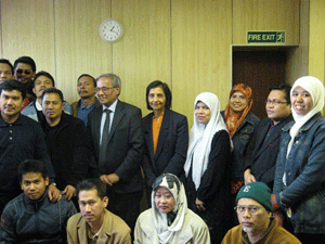 Muslim students in London college with Jay Lakhani, Director, HCUK Muslim students in London college with Jay Lakhani, Director, HCUK