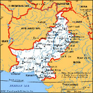 The actual map of pakistan shown in white colour