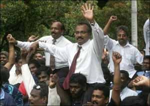P. Uthayakumar (Center) and other Hindu Rights Action Force members P. Uthayakumar (Center) and other Hindu Rights Action Force members