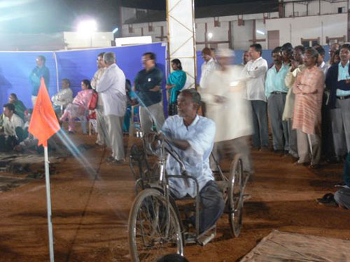 A handicap person present for sabha