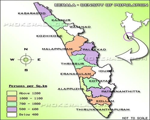 Demographic map of Kerala