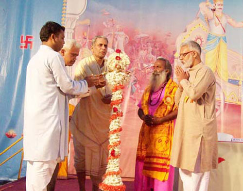 Inauguration of Dharmajagruti Sabha by lighting samai