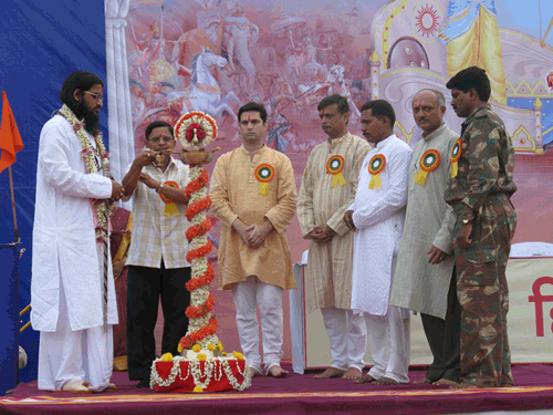 Inauguration of Dharmajagruti Sabha by lighting deep