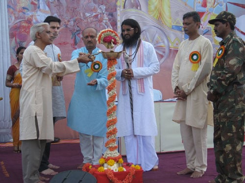 Inauguration of Dharmajagruti Sabha by lighting Samai