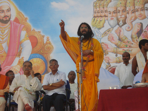 H.H. Bramheshanandacharya Swami delivering his speech