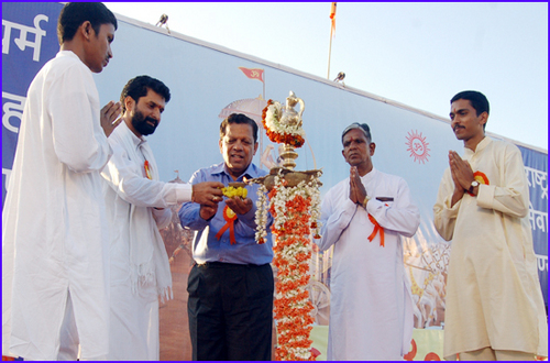 Inauguration of HIndu Dharmajagruti Sabha by lighting Samai