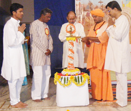 Inauguration of Dharmajagruti Sabha by lighting Samai by Dignitaries
