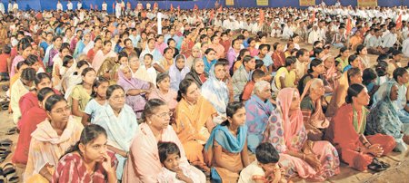 Hindus listening to Speaker in Sabha