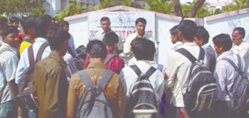 HJS' activists educating students from Sangavi