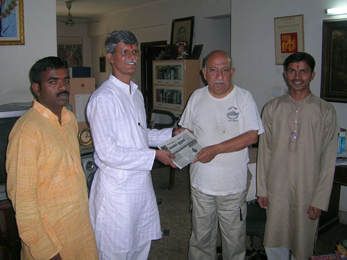 From left: Shri. Ramanand, Shri. Rajendra Shinde, Shri. N.S.Rajaram, Shri. Mohan Gowda