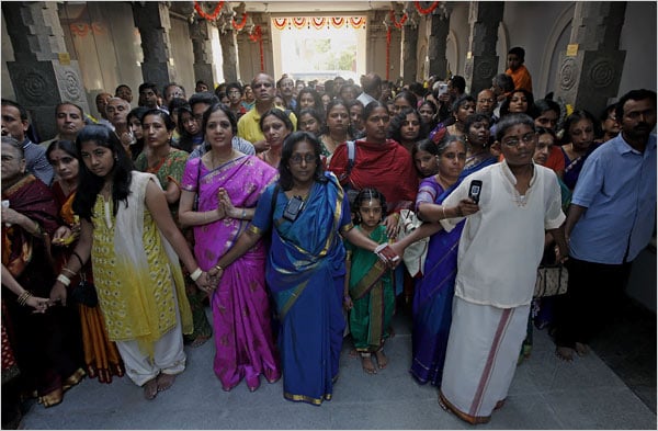 Devout Hindus present for Reconsecration of Lord Ganesh Temple