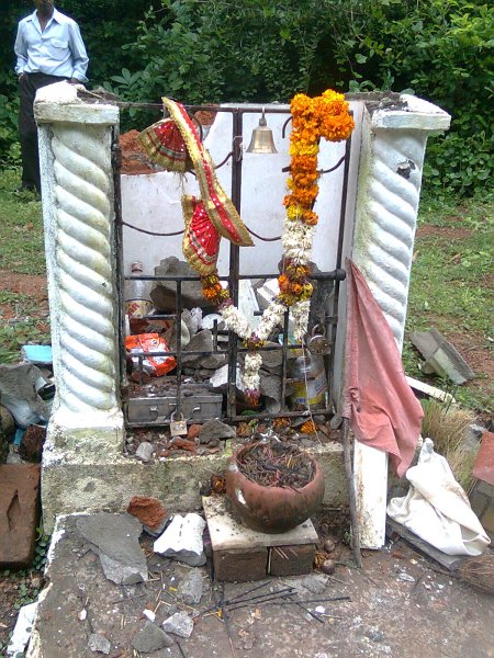 Deities' damaged Idol in Mapusa, Goa