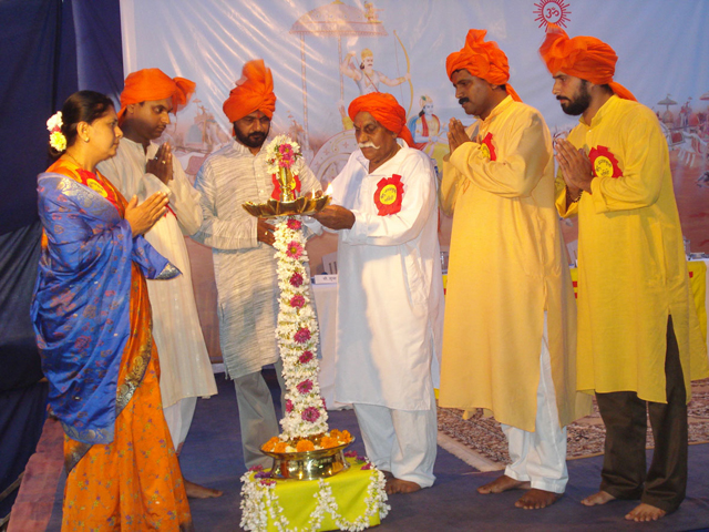 Inuaguration of Dharmajagruti Sabha by lighting Samai