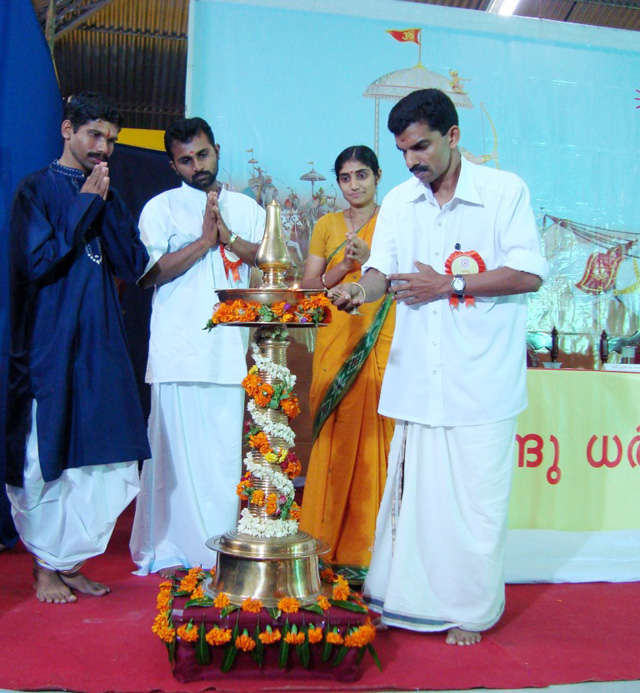 Inuaguration of Hindu Dharmajagruti Sabha by lighting Samai (A Lamp)