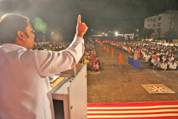 Mr. Ramesh Shinde of HJS addressing in Hindu Dharmajagruti Sabha
